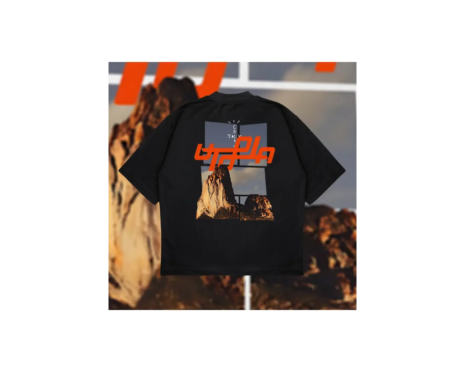 Utopia Mountains Vintage Oversize Unisex Pamuklu Nefes Alan Kalın Kumaşlı