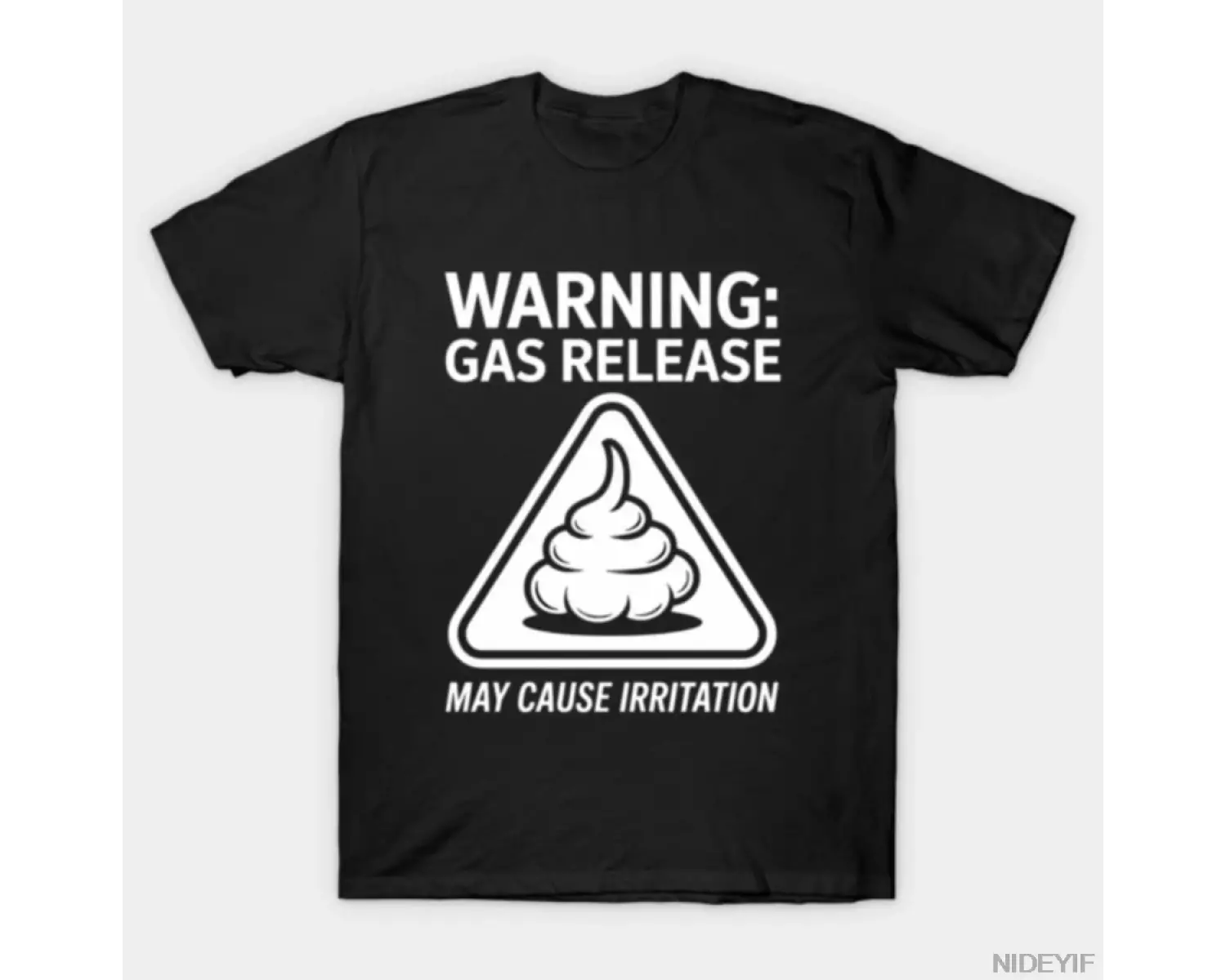Uyarı Gazın Tahliyesi Tahriş Olabilir Mizah Tişörtü Erkekler Kadınlar İçin %100 Pamuklu Tişör
