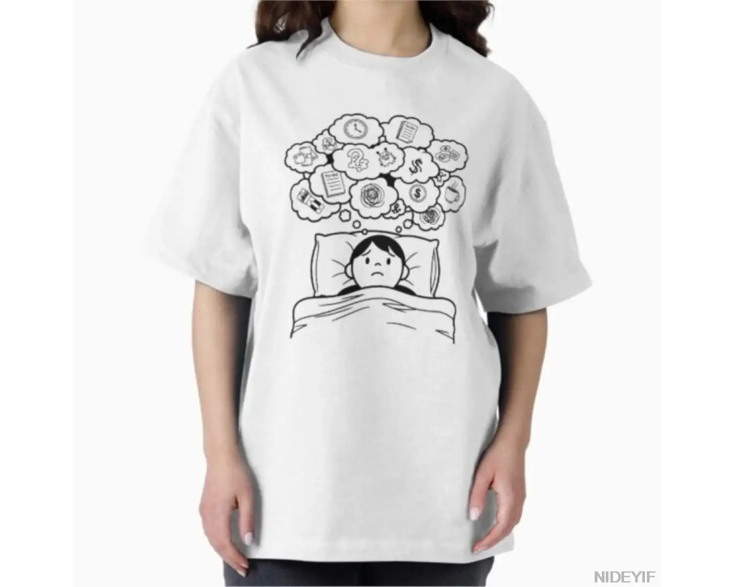 Uyku Düşünme Meme T-shirt Erkekler Kadınlar Için % 100% Pamuklu T Shirt Kısa Kollu Üstler 120