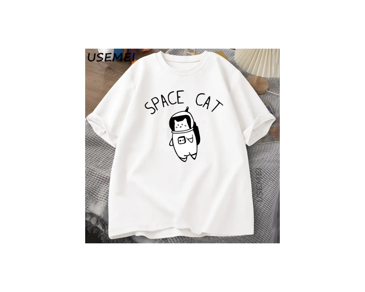 Uzay Kedi Tshirt Kediler Uzayda Komik T Shirt Pamuk Tee Giyim Yaratıcılık Kısa Kollu Moda Rah 2951