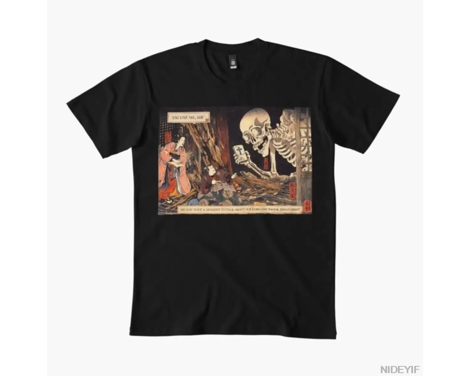 Üzgünüm, Bayım — Japon Ahşap Blok İskelet Meme Tişörtü Erkekler Kadınlar İçin %100 Pamuklu Ti