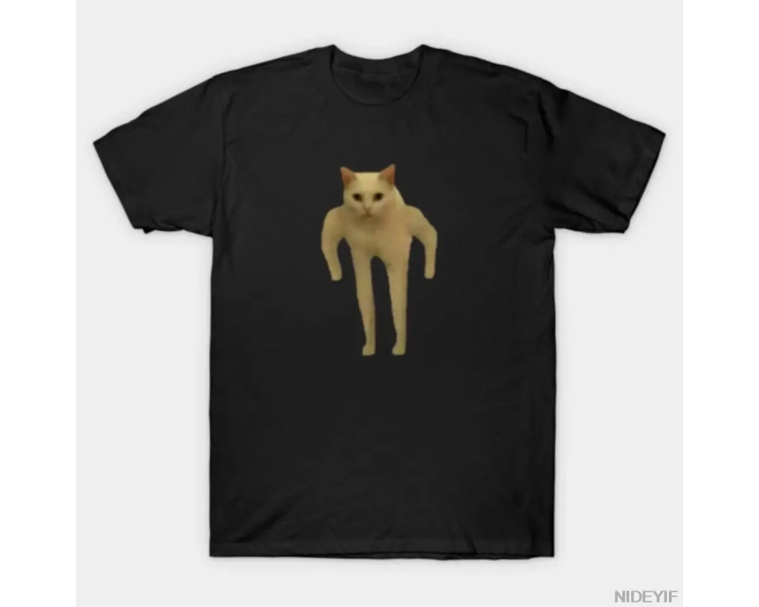 Uzun Bacaklı Lanetli Kedi – İkonik İki Ayaklı Kedi Meme Tişörtü Erkekler Kadınlar İçin %100 P