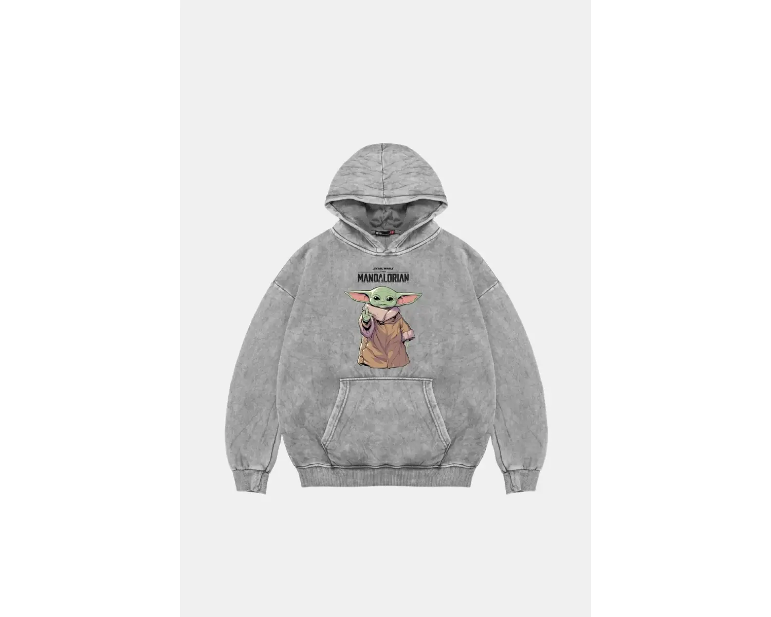 V2 The Mandalorian Yoda Baskılı Oversize Unisex Premium Beyaz