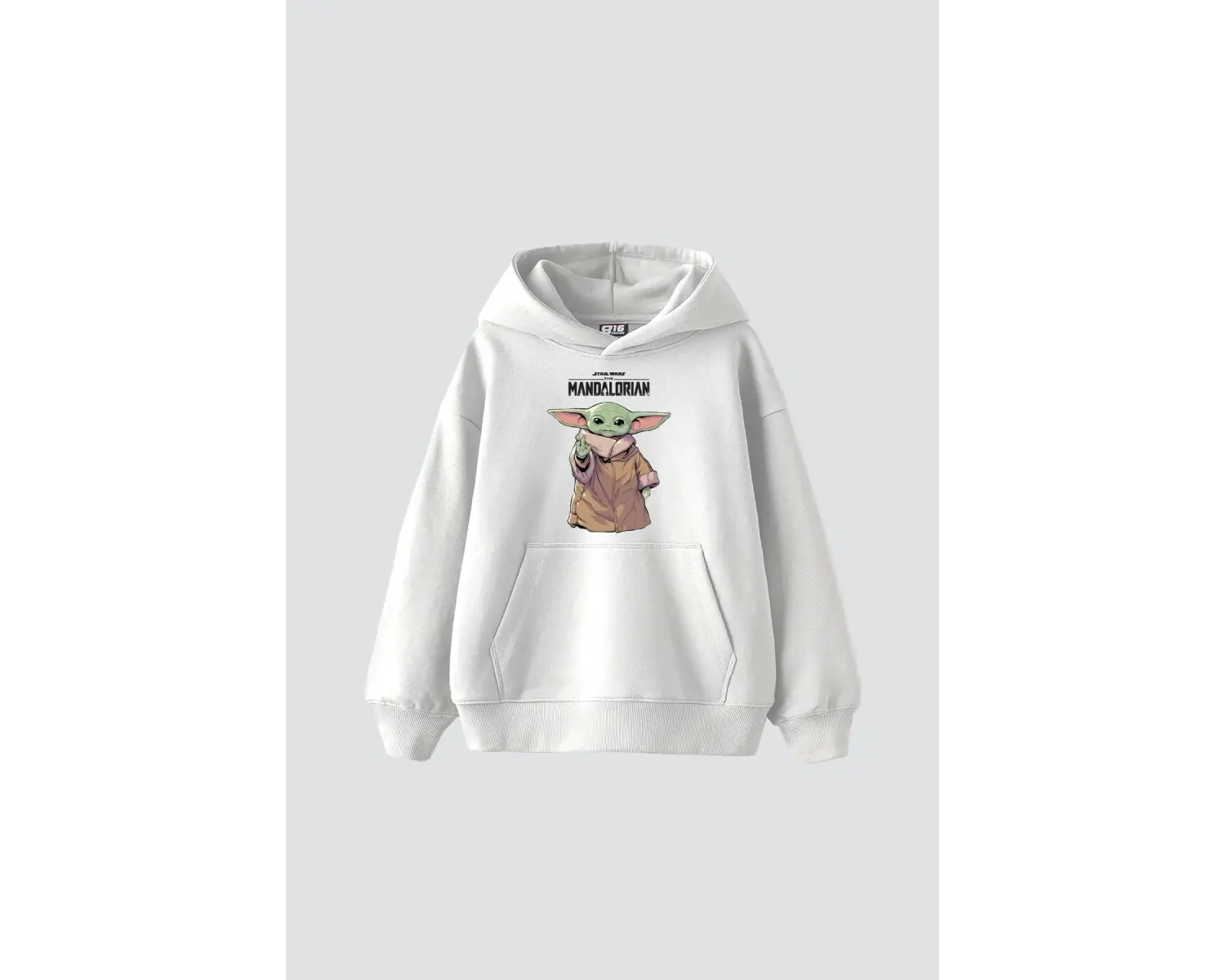 V2 The Mandalorian Yoda Baskılı Oversize Unisex Premium Beyaz