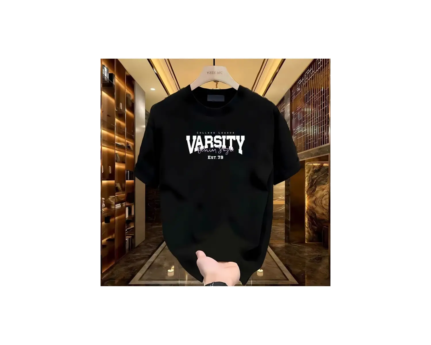 Varsity Baskılı Beyaz Erkek