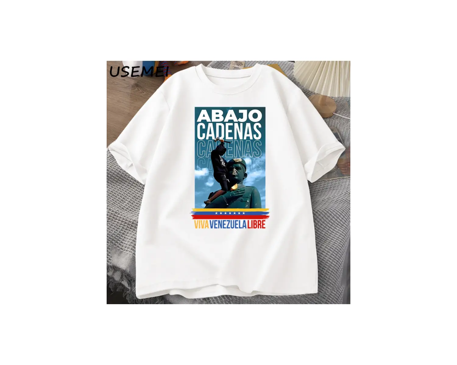 Venezuela Abajo Cadenas T-shirt Erkek Kadın Baskılı Tişörtleri Unisex Yuvarlak Boyun Pamuk T 2946