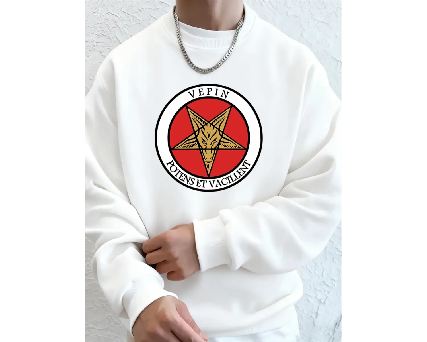 Vepin Potens Et Vacillent Baskılı Erkek Kazak Kış Bisiklet Yaka Kapüşonlular Sokak Polar Sıca