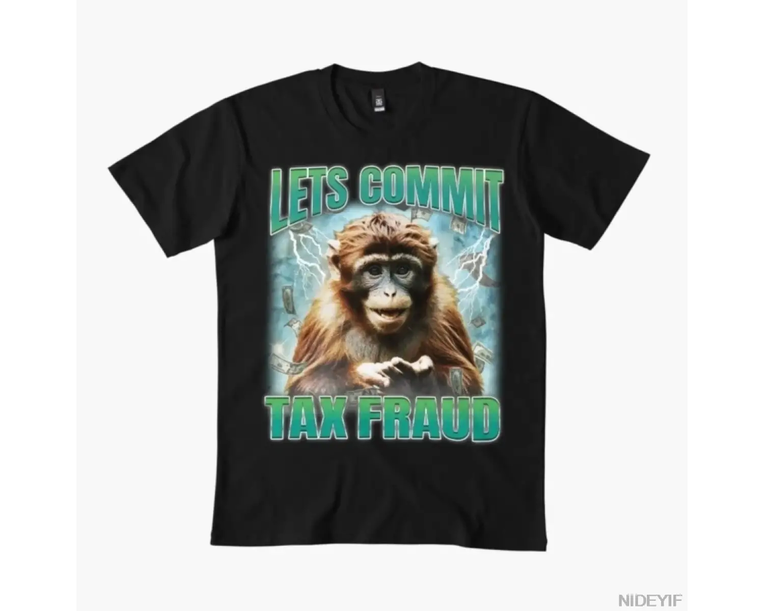 Vergi dolandırıcılığı maymun meme tişört erkekler kadınlar için % 100% pamuklu tişörtler kısa