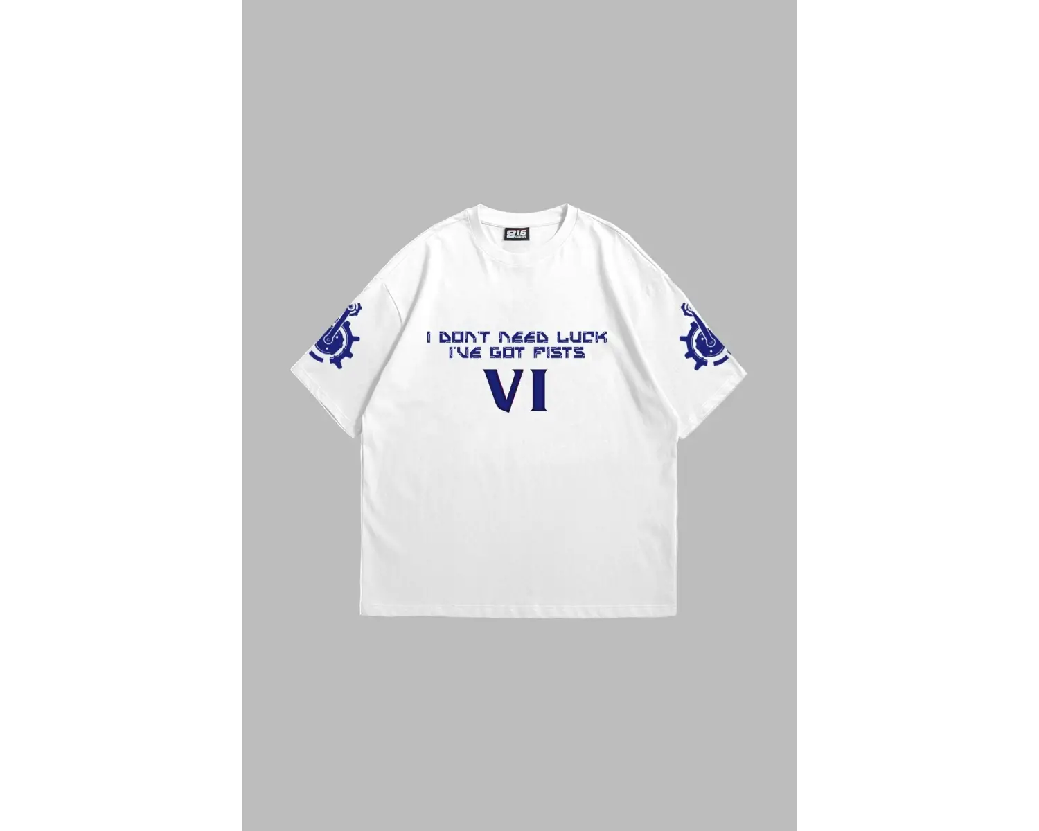 VI Arcane Baskılı Oversize Unisex Beyaz