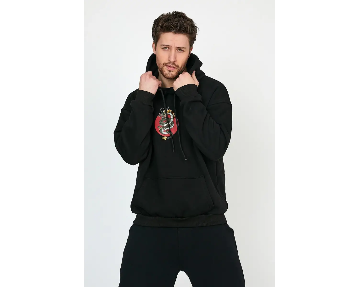 Victory or Death Siyah Oversize Unisex Kapüşonlu Sweatshirt Hoodie