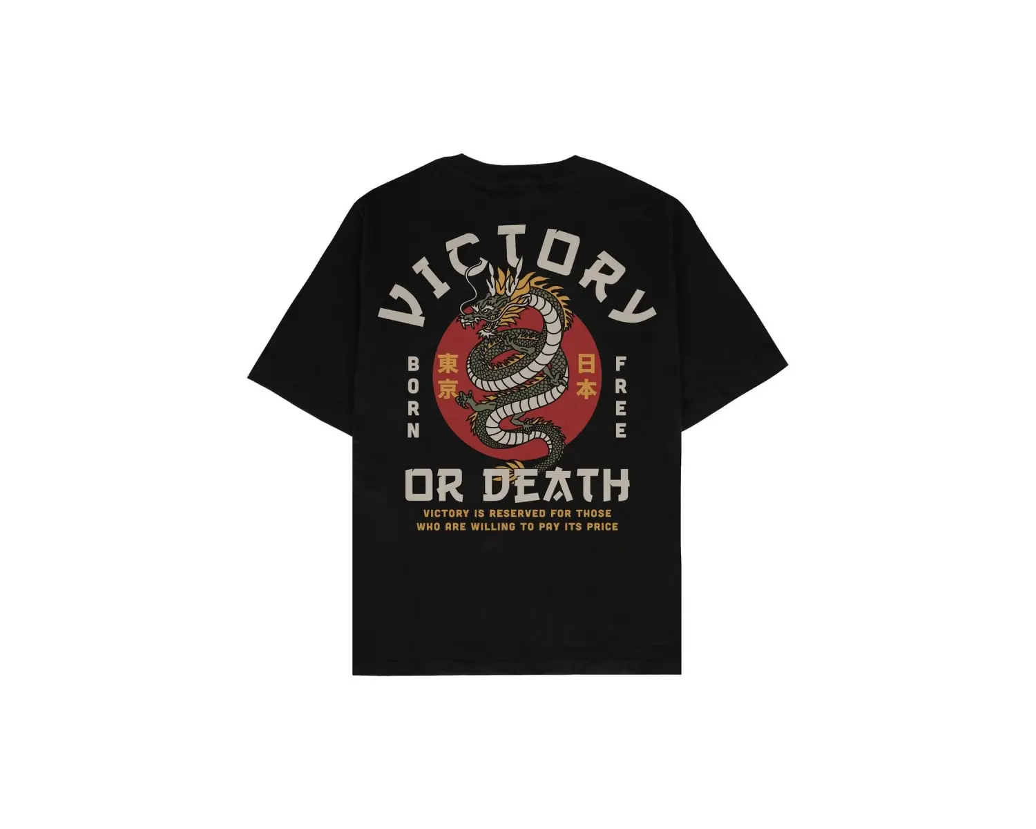 Victory Or Death Siyah Oversize Unisex T-shirt