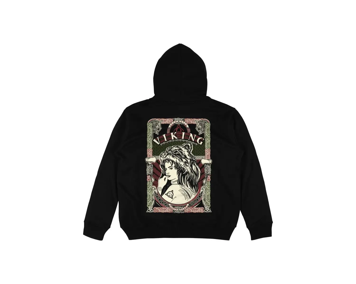Viking Siyah Oversize Unisex Kapüşonlu Sweatshirt Hoodie