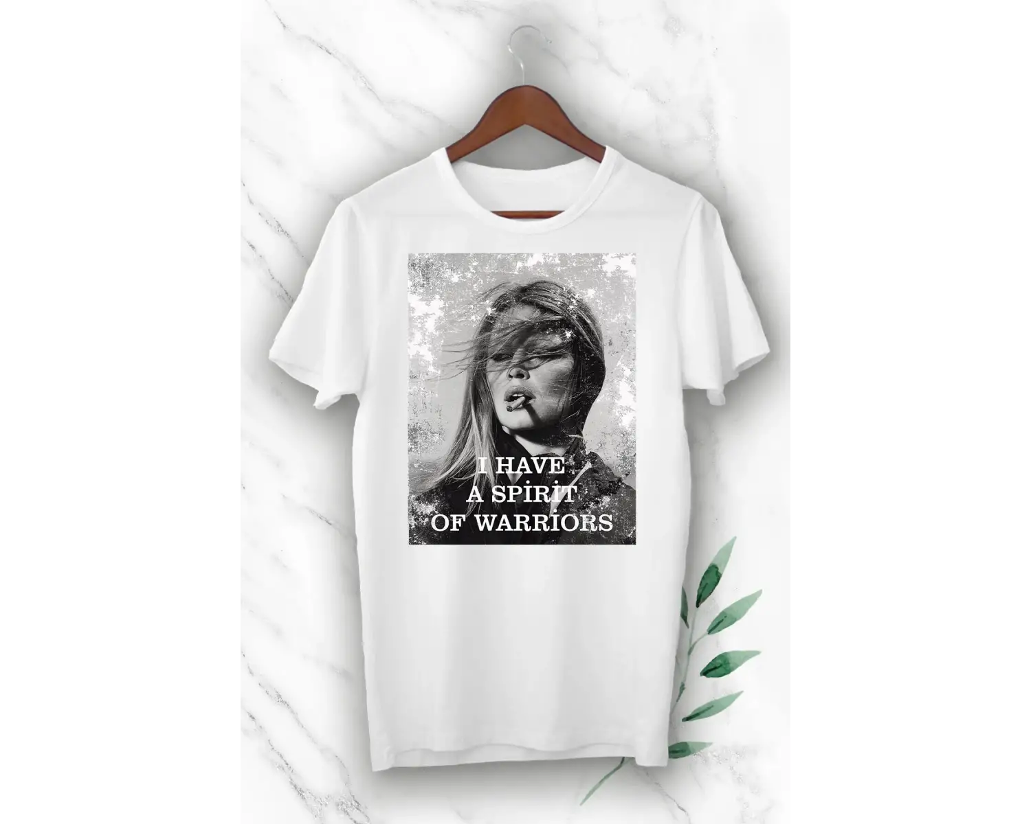 Vintage Brigitte Bardot Baskılı Unısex Beyaz Tişört