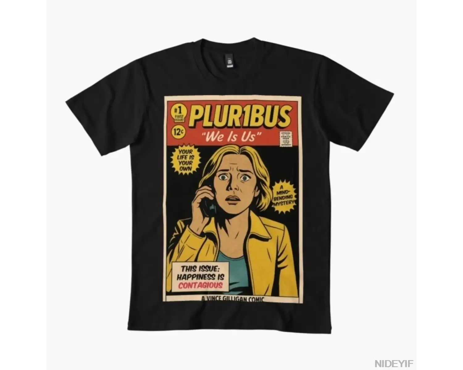 Vintage Comic Pluribus We Is Us T-shirt Erkekler Kadınlar Için % 100% Pamuk T Shirt Kısa Koll