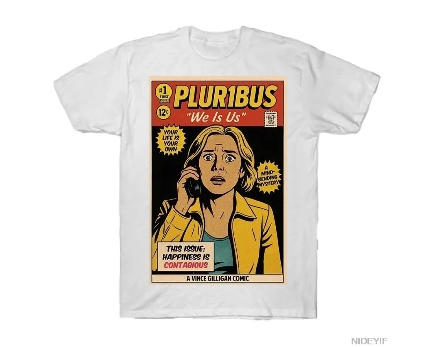 Vintage Comic Pluribus We Is Us T-shirt Erkekler Kadınlar Için % 100% Pamuk T Shirt Kısa Koll