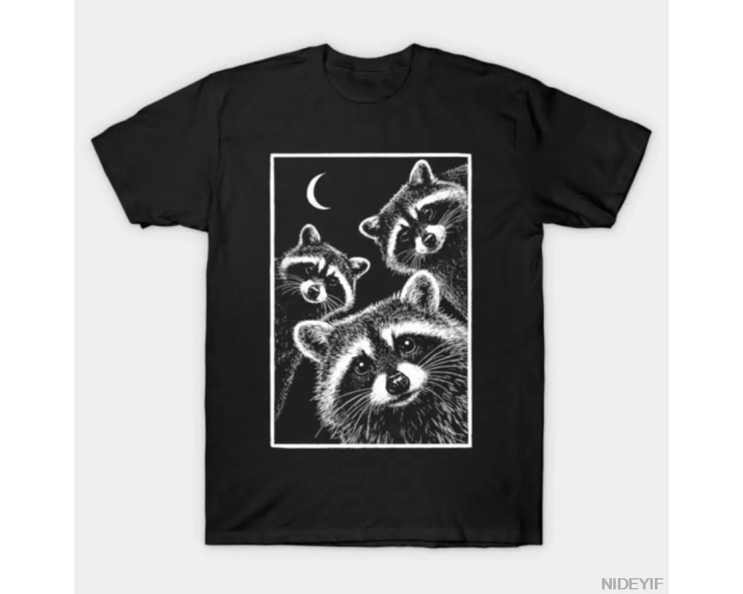 Vintage Üç Rakun Ay Götik Komik Rakun Meme Hayvan Tişörtü Erkekler Kadınlar İçin %100 Pamuk T