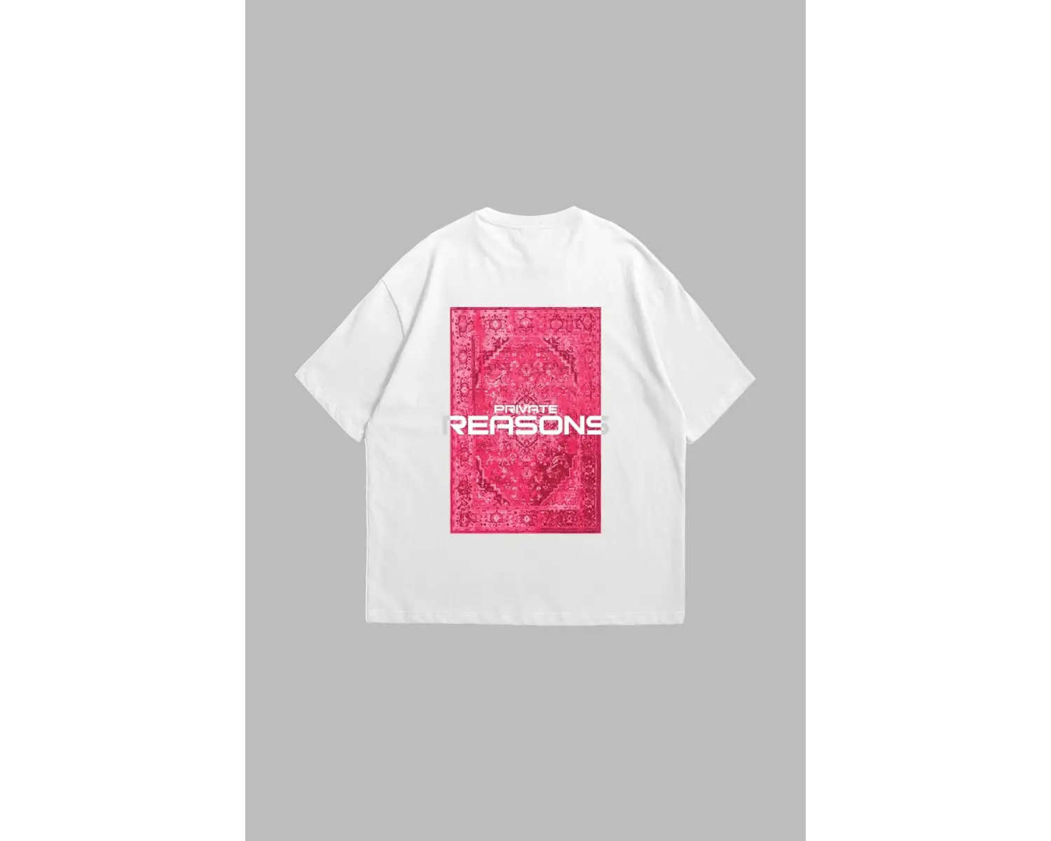 Vırtual Tracks Baskılı Oversize Unisex Beyaz