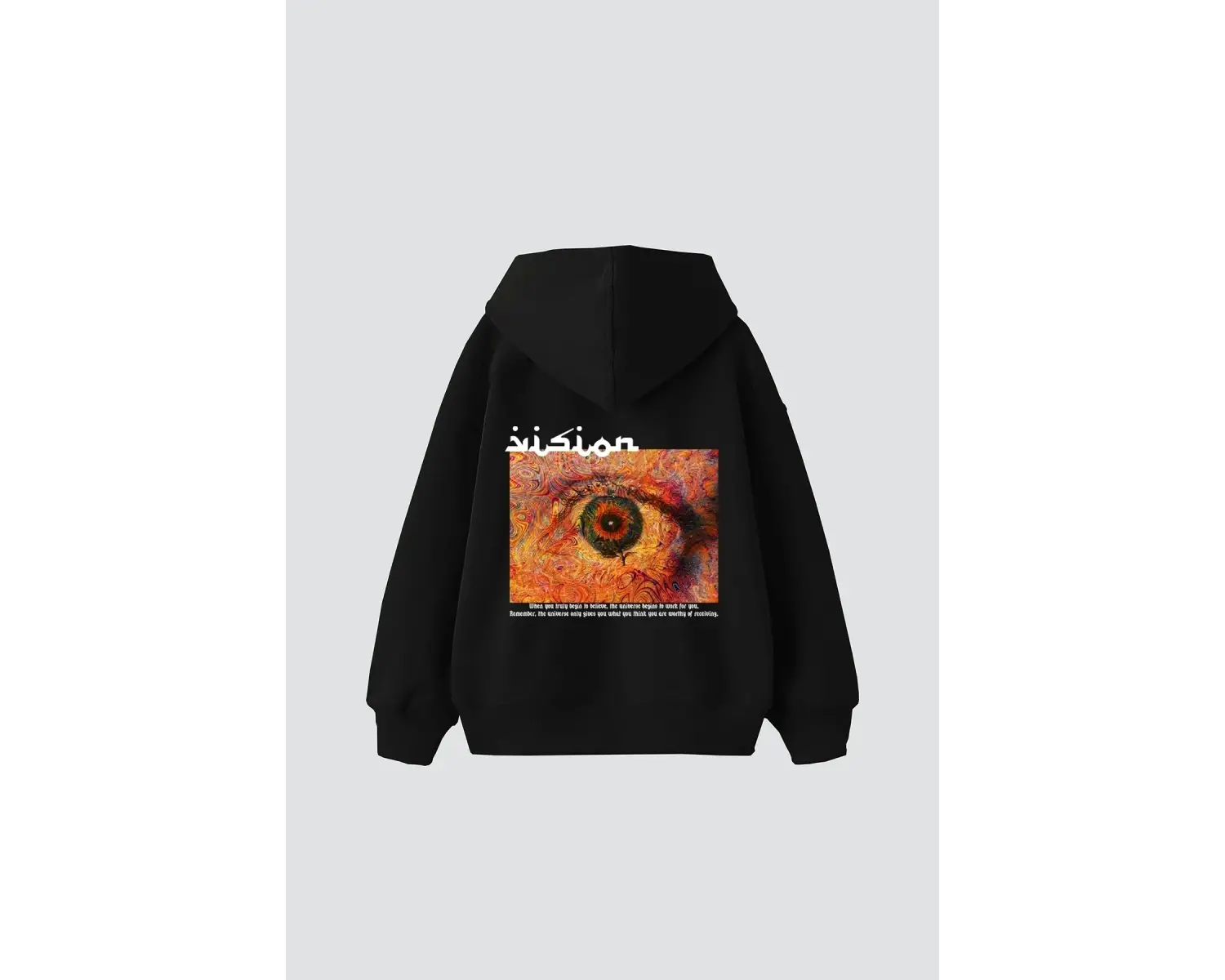 Vision Baskılı Oversize Unisex Premium Beyaz