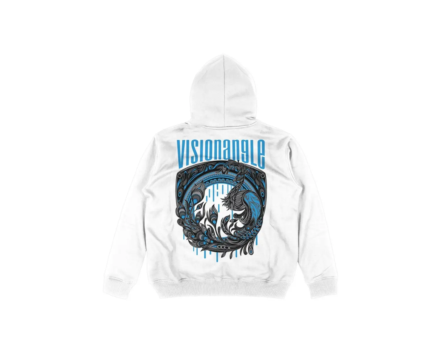 Visionangle Beyaz Oversize Unisex Kapüşonlu Sweatshirt Hoodie