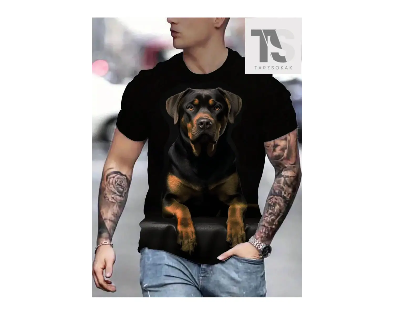 Wartco Erkek Flame City Logo Baskılı T-Shirt