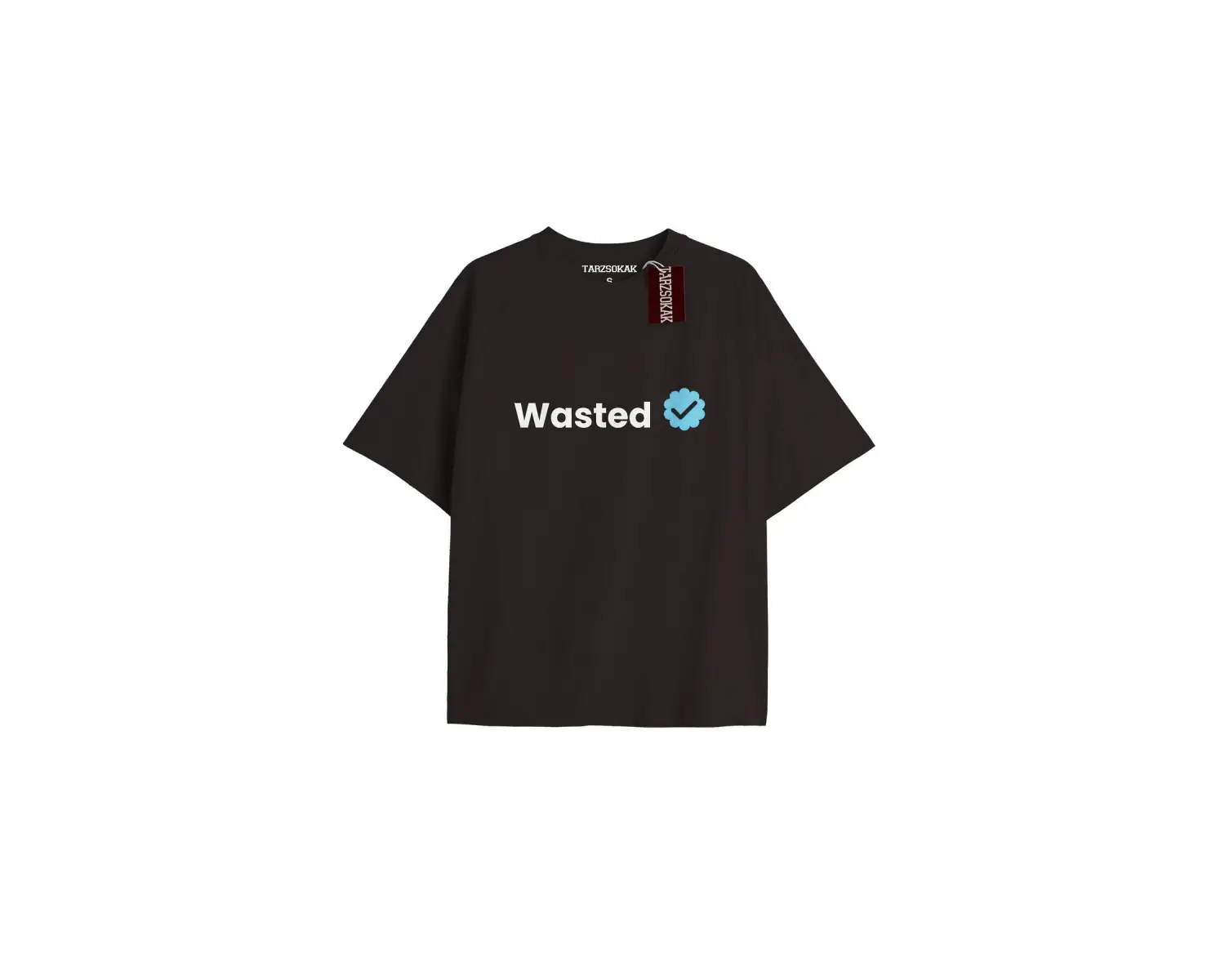WASTED Unisex Oversize Yazılı Tshirt SİYAH