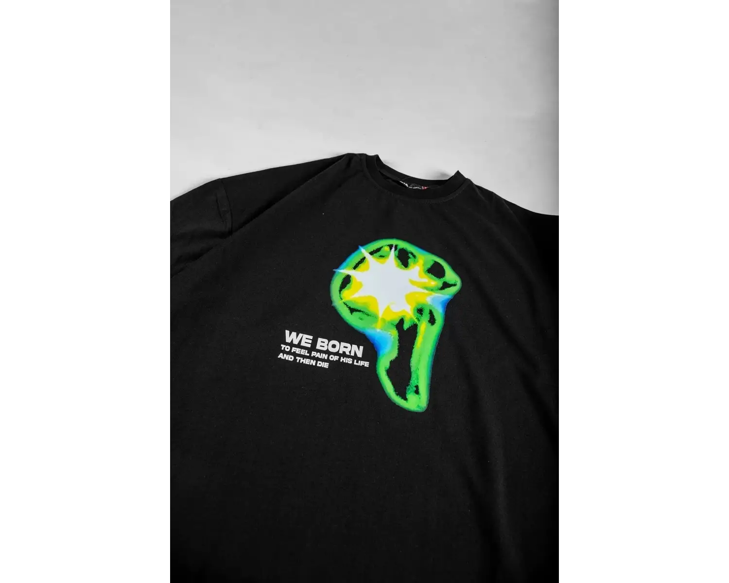 WE BORN Baskılı Beyaz Oversize Unisex