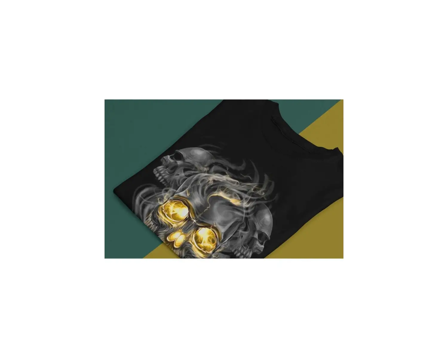 Wed Kuru Kafa Gold Görünüm Dead Gothic Rocker Dijital Baskılı T-shirt