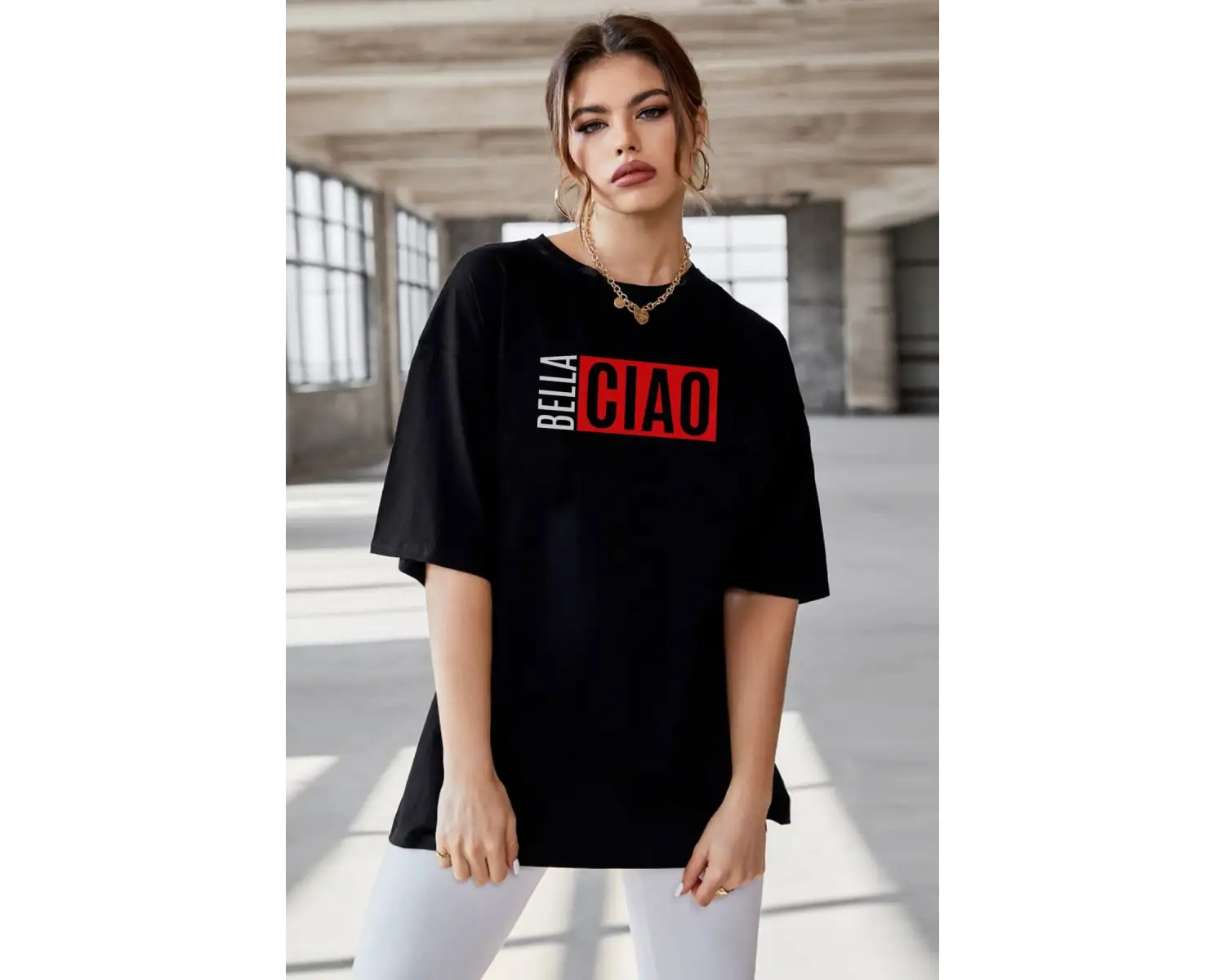 Wed Oversize Bella Ciao Baskılı Tshirt