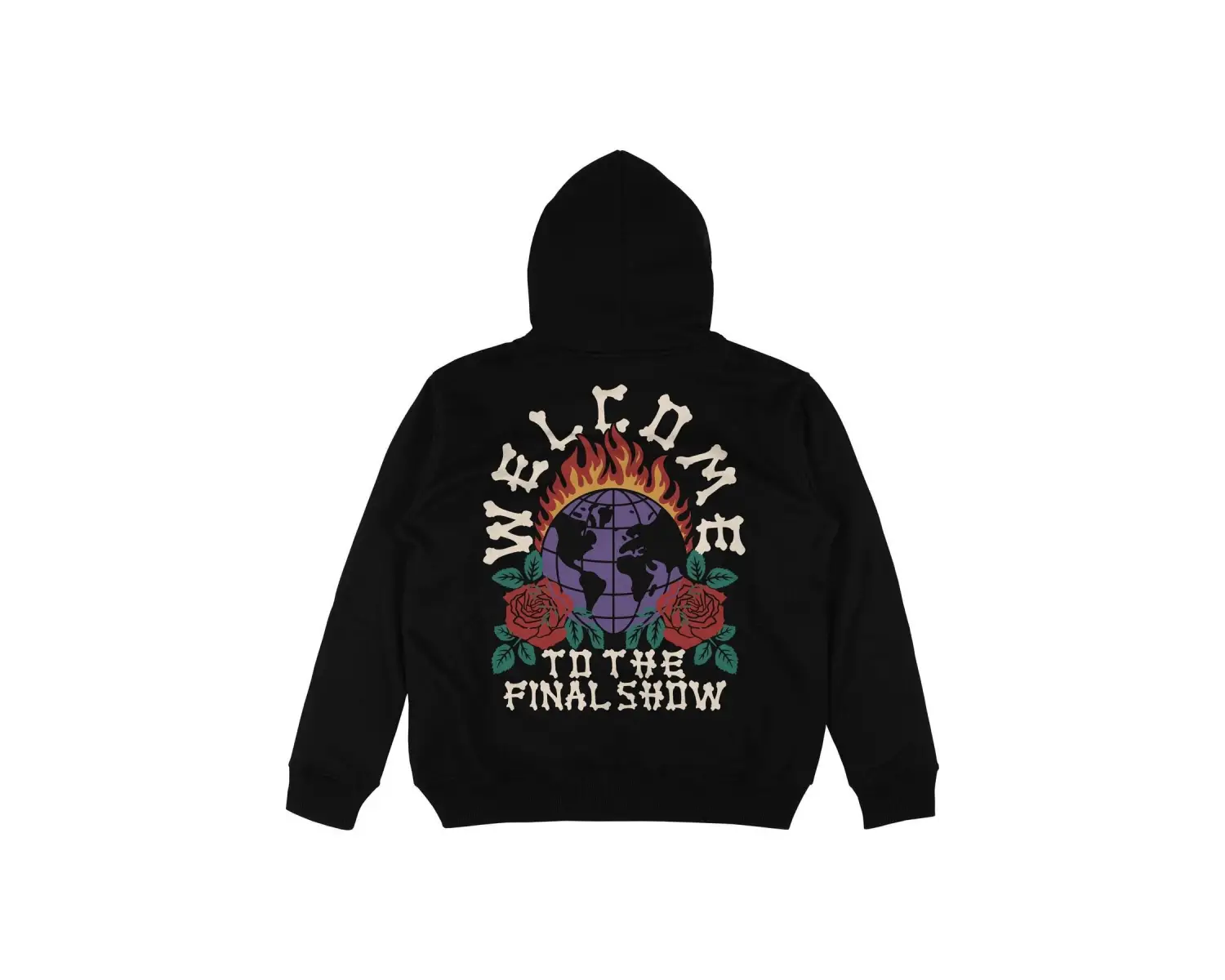 Welcome Siyah Oversize Unisex Kapüşonlu Sweatshirt Hoodie