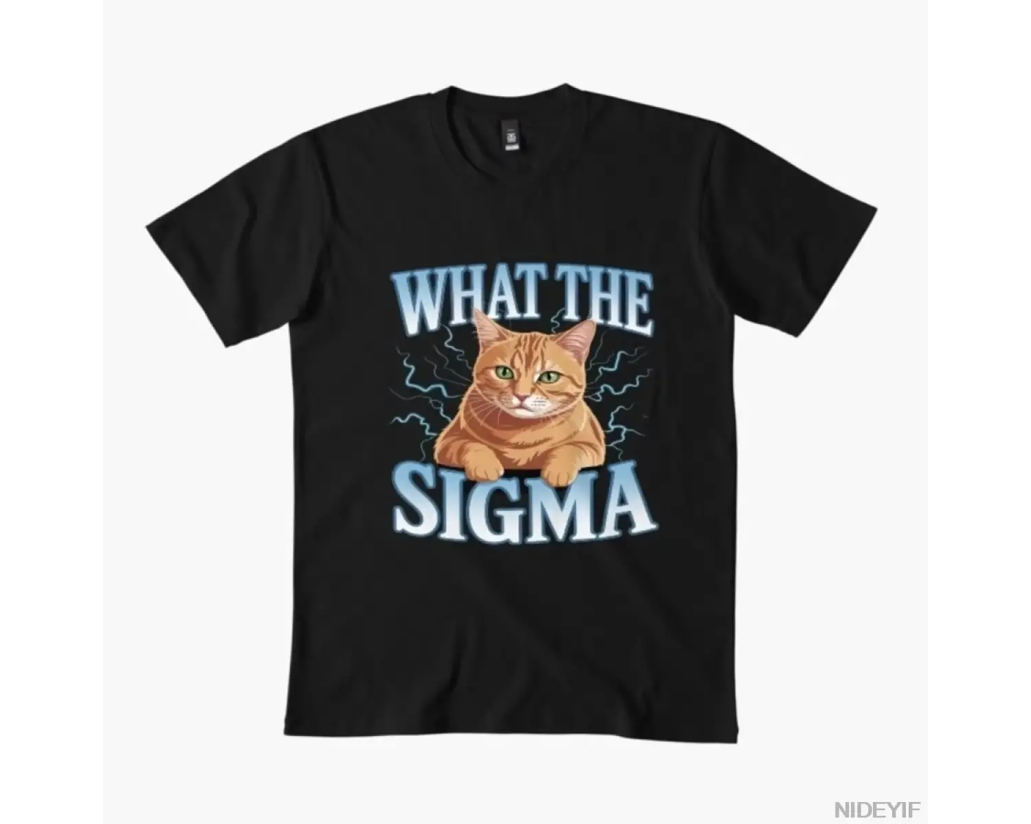 What The Sigma Cat Erkek Kadın Tişörtü %100 Pamuklu Tişörtler Kısa Kollu Üstler 1215-2