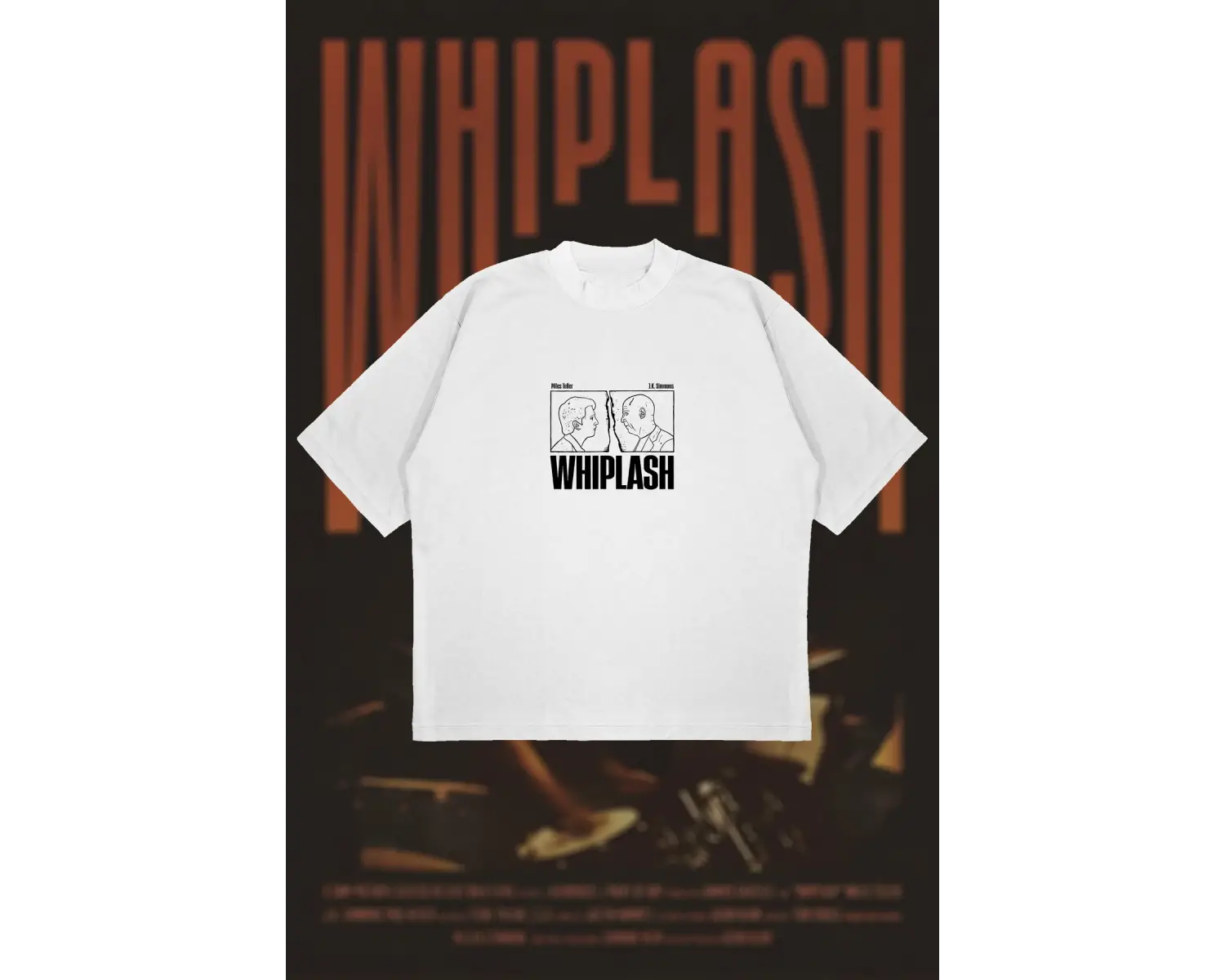 Whiplash Tempo Baskılı Oversize Unisex Pamuklu Nefes Alan Kalın Kumaşlı