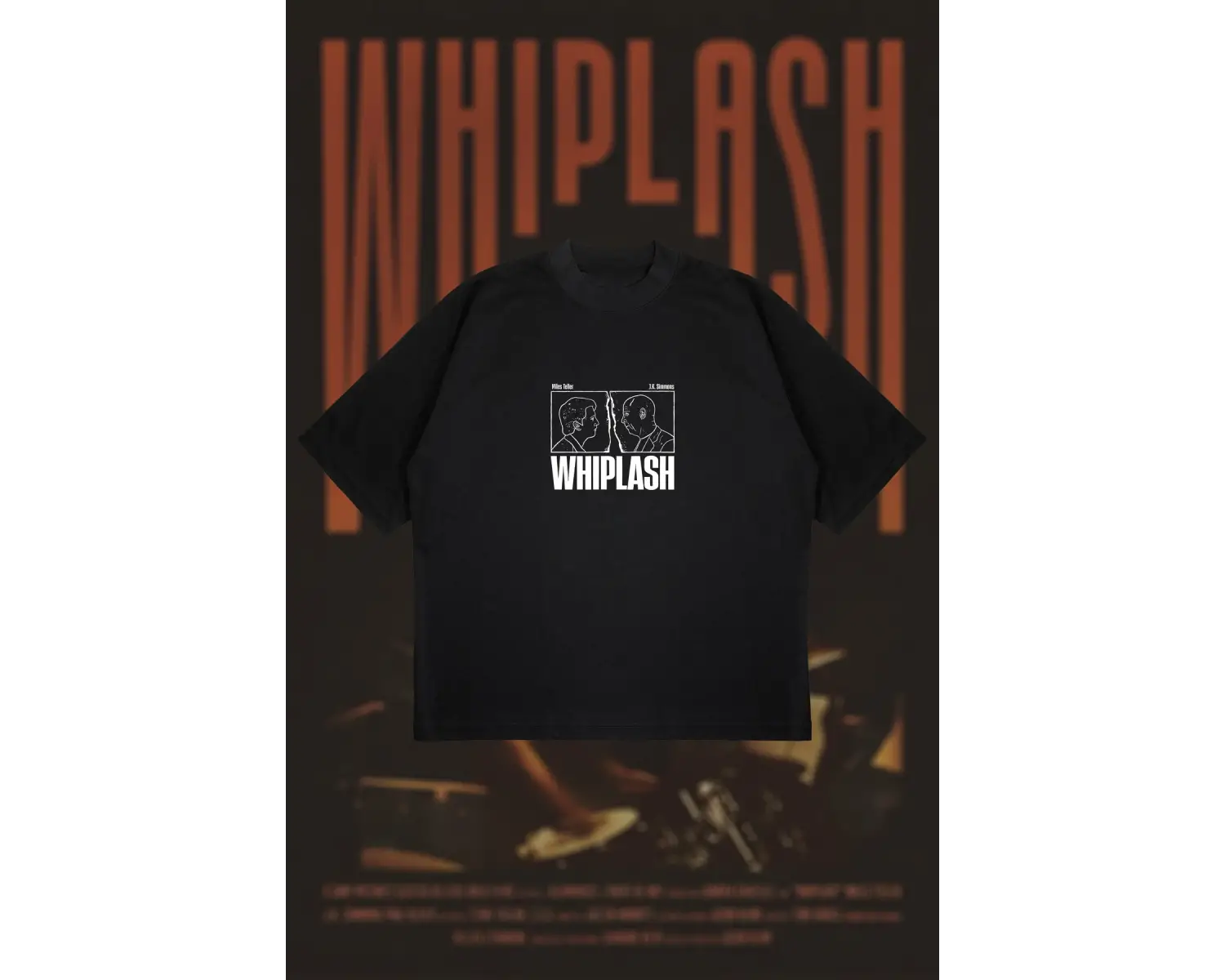 Whiplash Tempo Baskılı Oversize Unisex Pamuklu Nefes Alan Kalın Kumaşlı