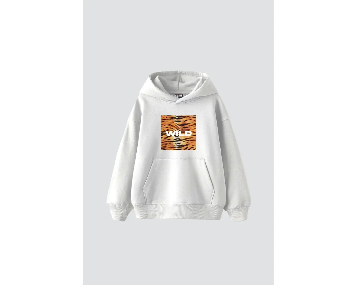 Wild Baskılı Oversize Unisex Beyaz