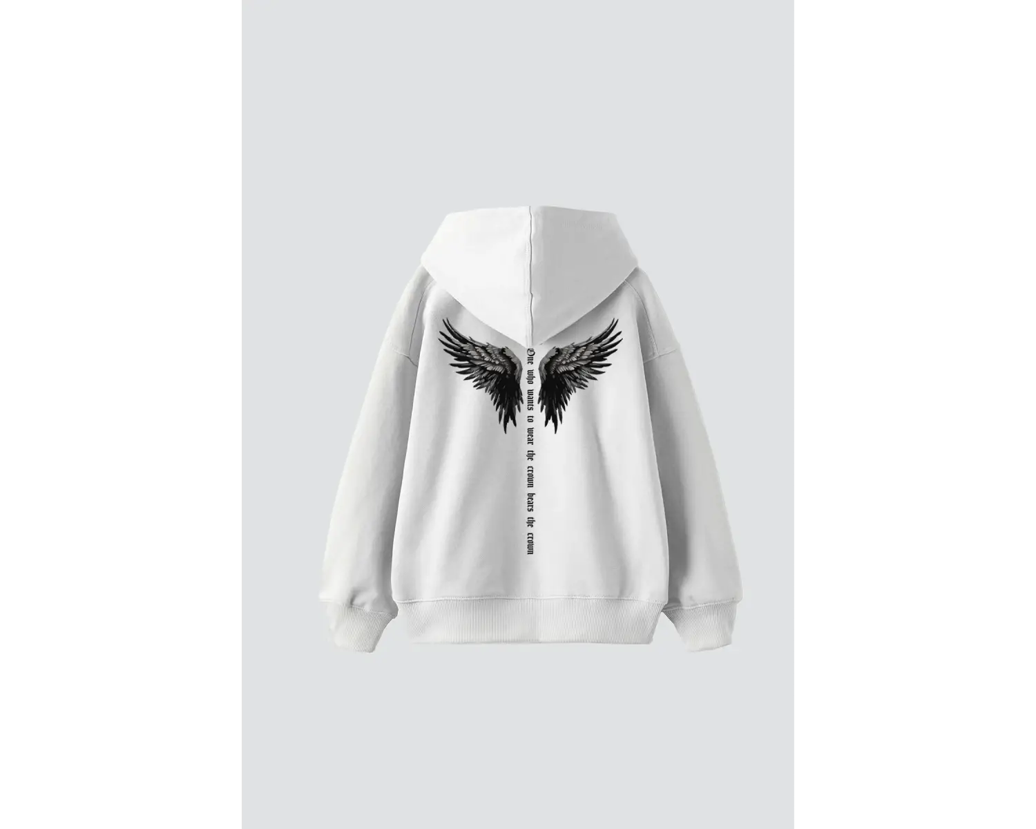 Wınget Crown Baskılı Oversize Unisex Beyaz