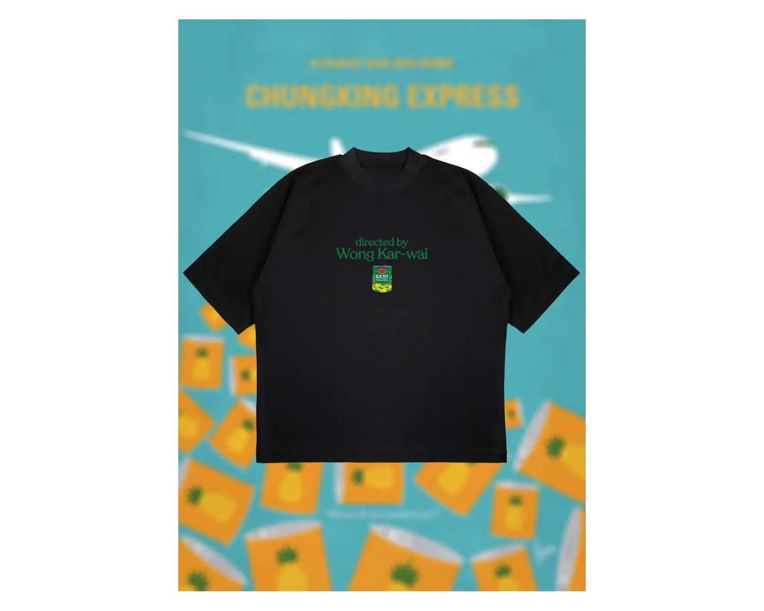 Wong Kar-wai Baskılı Oversize Unisex Pamuklu Nefes Alan Kalın Kumaşlı