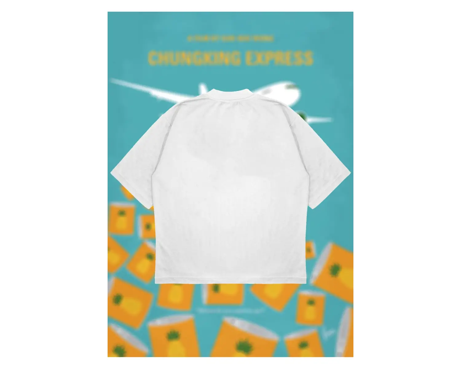 Wong Kar-wai Baskılı Oversize Unisex Pamuklu Nefes Alan Kalın Kumaşlı