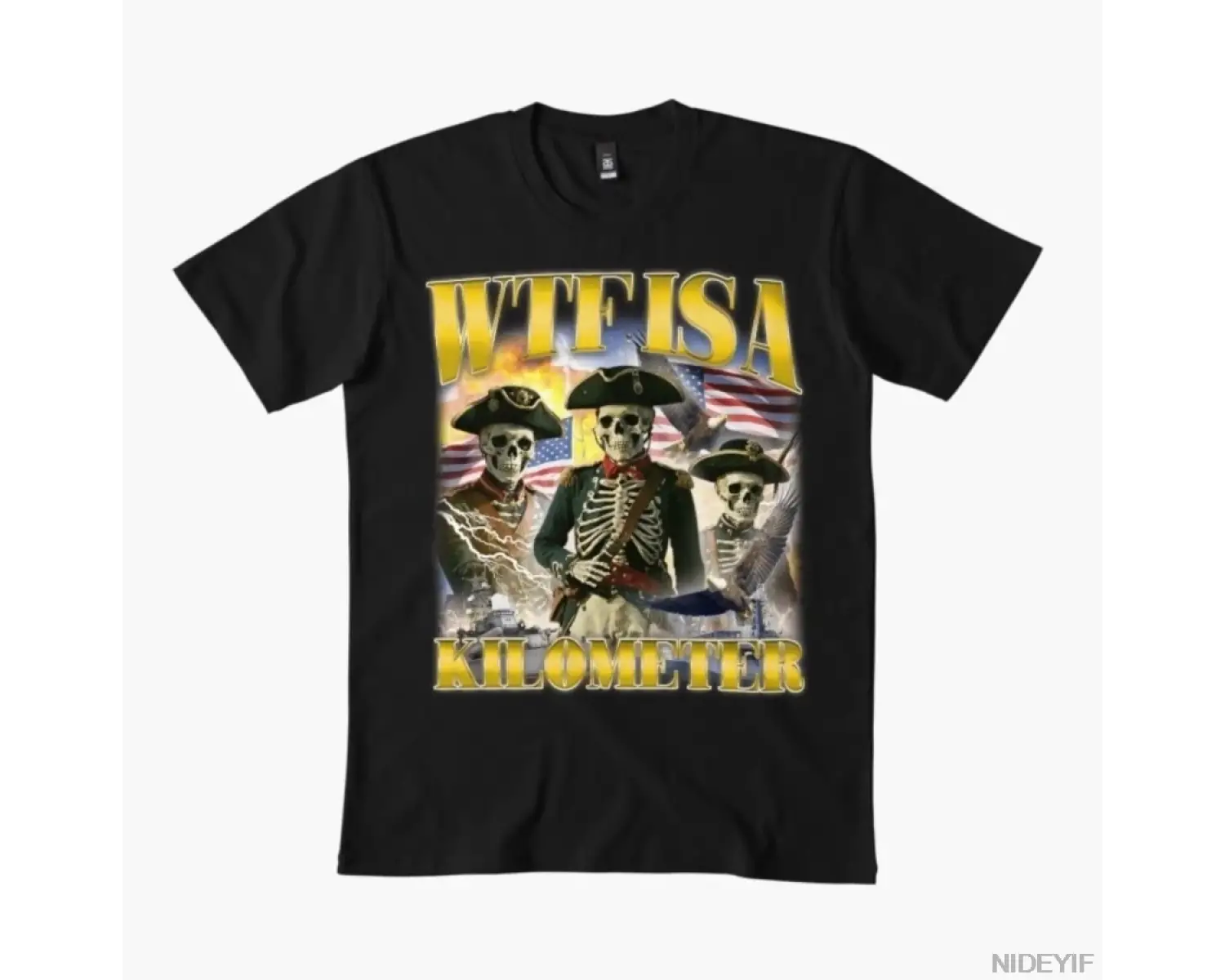 WTF Bir Kilometre Ne Demektedir Komik İskelet Meme Erkekler Kadınlar İçin Tişört %100 Pamuklu