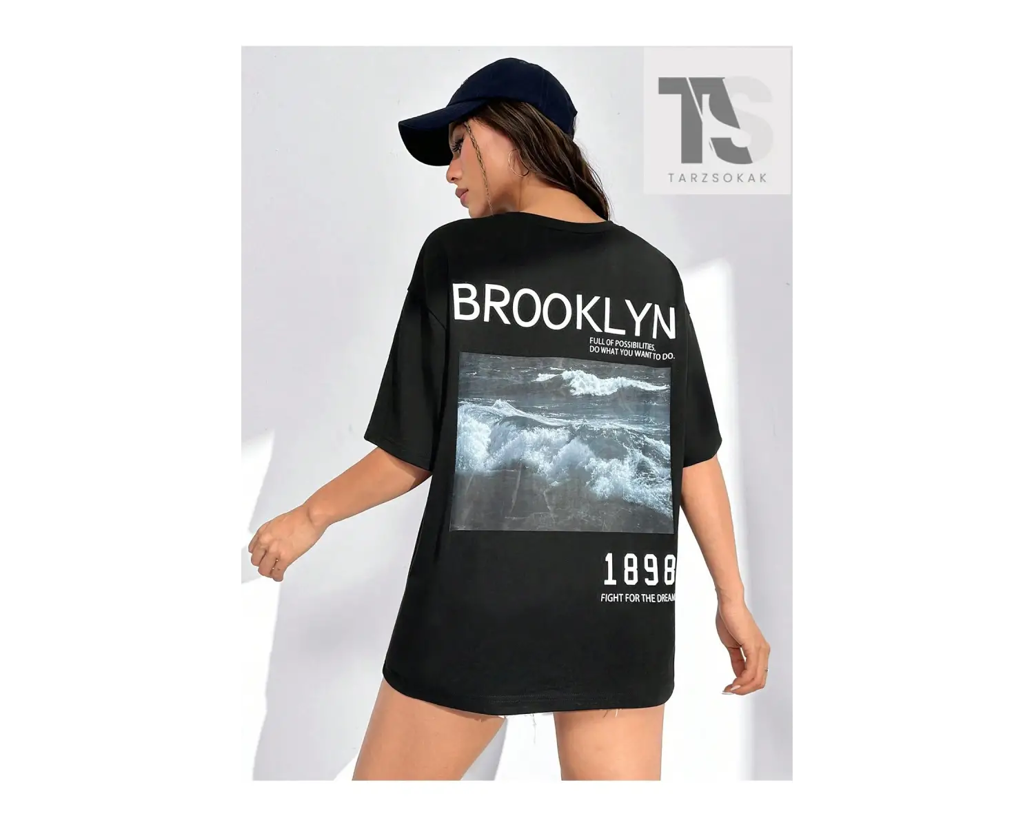 X Galloways Sloganlı Grafik Düşük Omuzlu Tişört