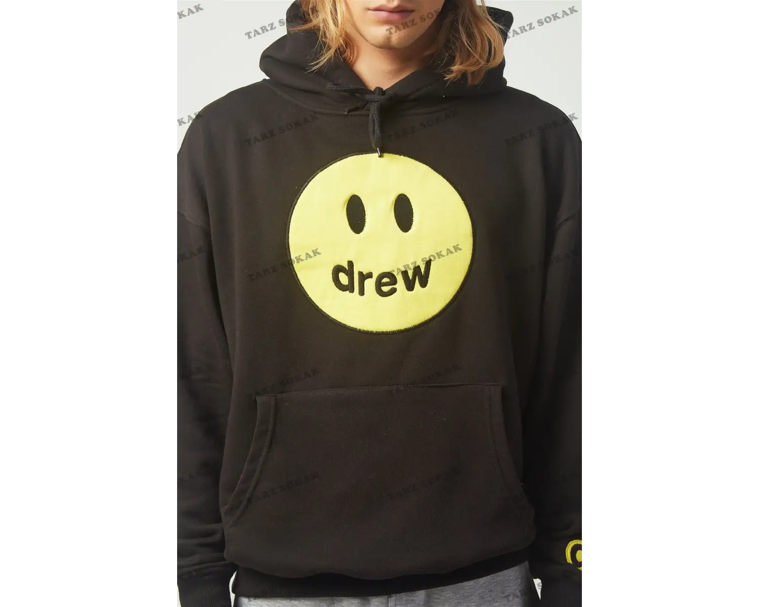 Y2K Drew Oversıze Sweatshirt Hoodie Siyah KOD 2066