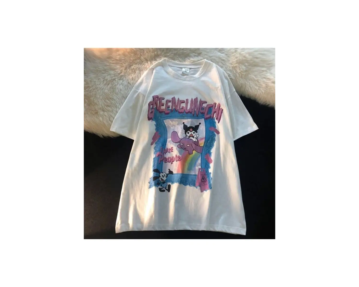 Y2k Harajuka Style Etiket Anime Harajuku Kuromi Greengungchi Tshirt Arskuromimagictshirt