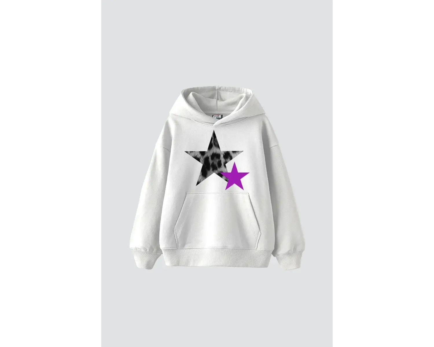 Y2k Leopar Starz V2 Baskılı Oversize Unisex Beyaz