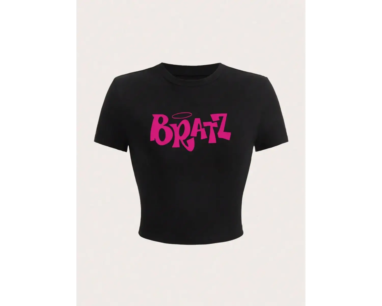 Y2K Pembe Bratz Mektup Baskı Kırpma T-Shirt Seksi Yaz Sokak Kadın Kısa Kollu Rahat Yumuşak St