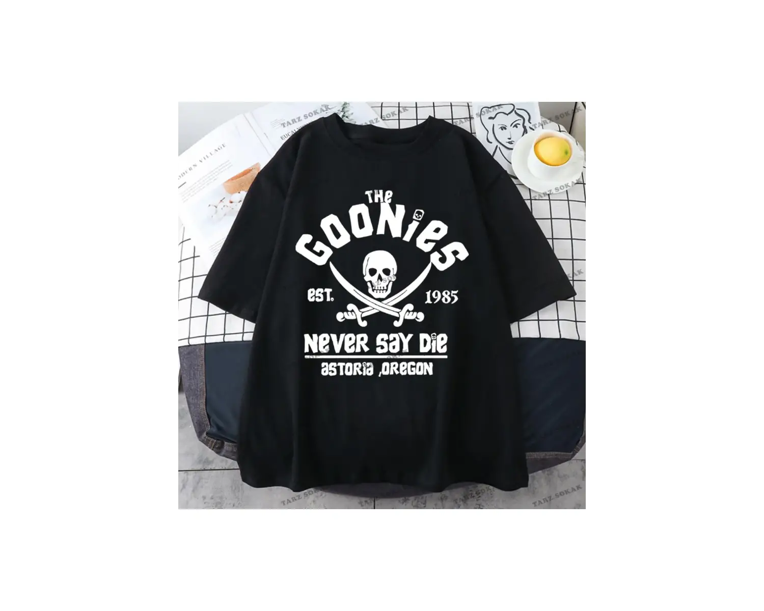 Y2K Unisex Harajuka Anime Retro Kawai Kuromi T-shirt Kod-Mavi-Etiket:  8380