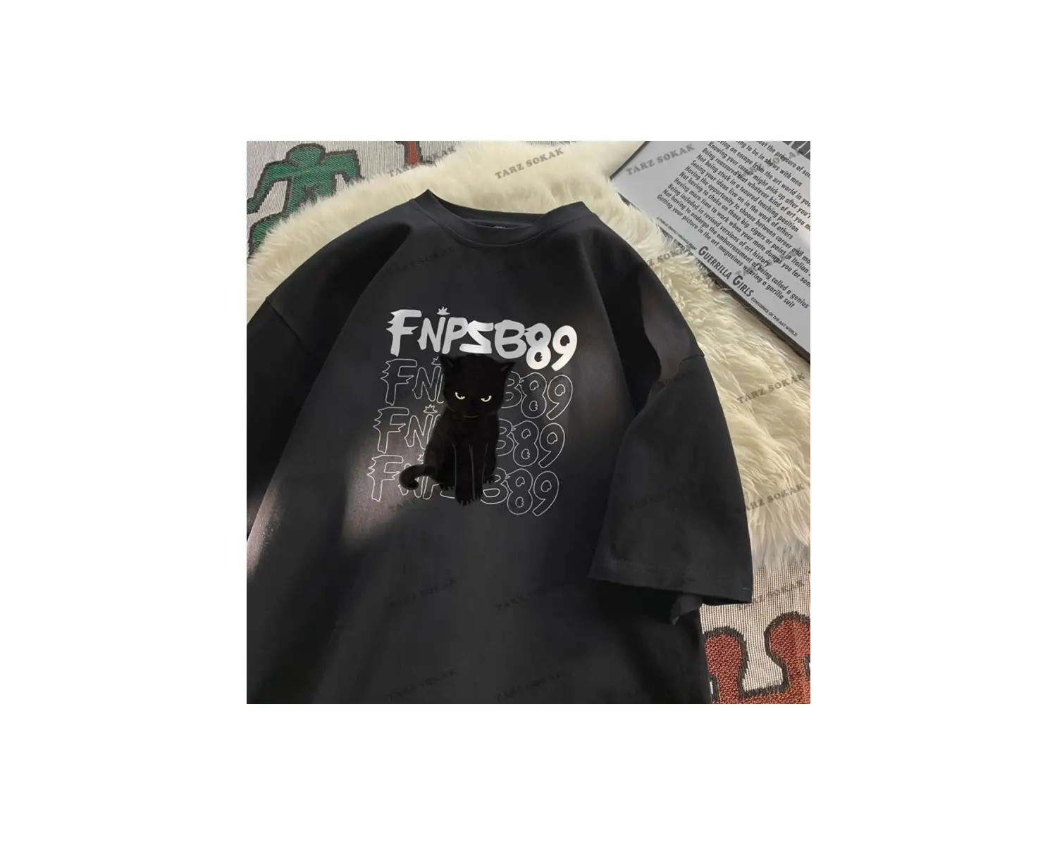 Y2K Unisex Harajuka Anime Retro Kawai Kuromi T-shirt Kod-Mavi-Etiket:  8411