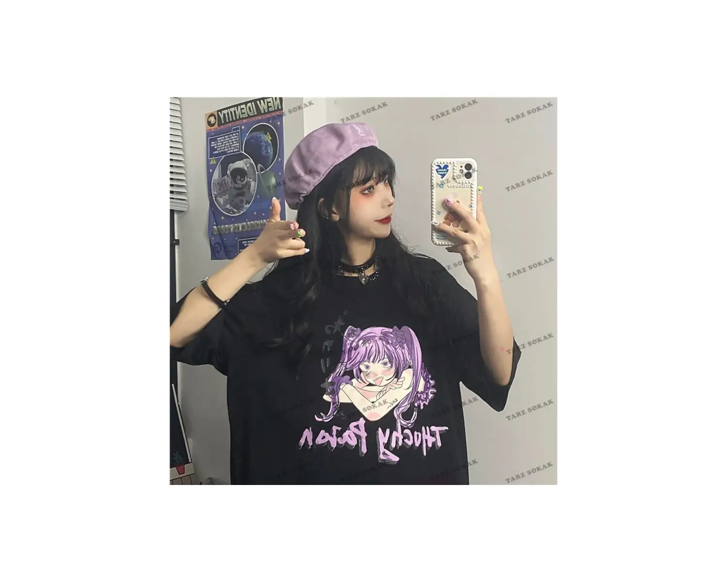 Y2K Unisex Harajuka Anime Retro Kawai Kuromi T-shirt Kod  Rertr Tarzsokak 6710