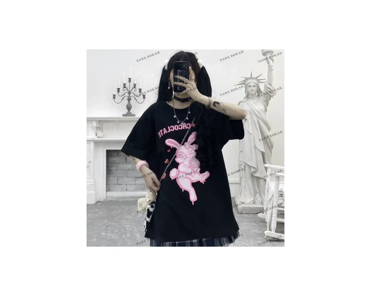 Y2K Unisex Harajuka Anime Retro Kawai Kuromi T-shirt Kod  Rertr Tarzsokak 6716