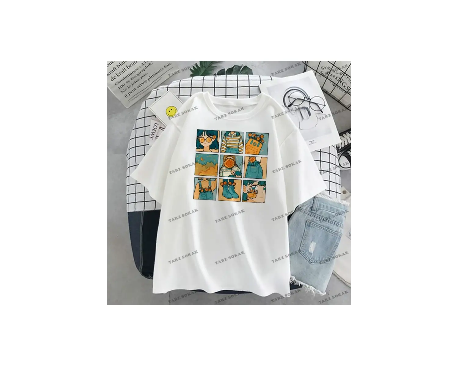 Y2K Unisex Harajuka Anime Retro Kawai Kuromi T-shirt Kod  Rertr Tarzsokak 6743