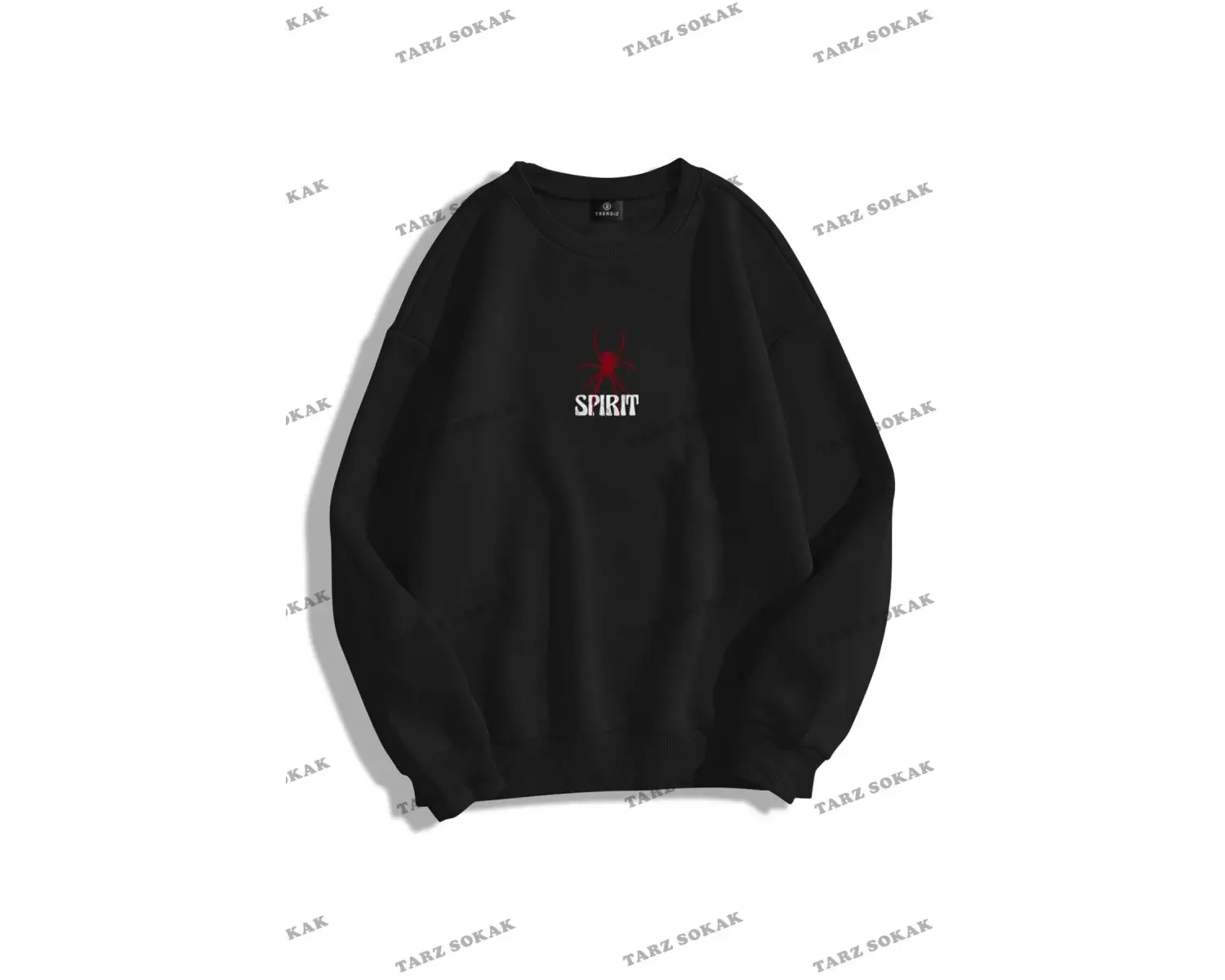 Y2K Unisex Spirit Bisiklet Yaka Sweatshirt KOD 1838 Beyaz