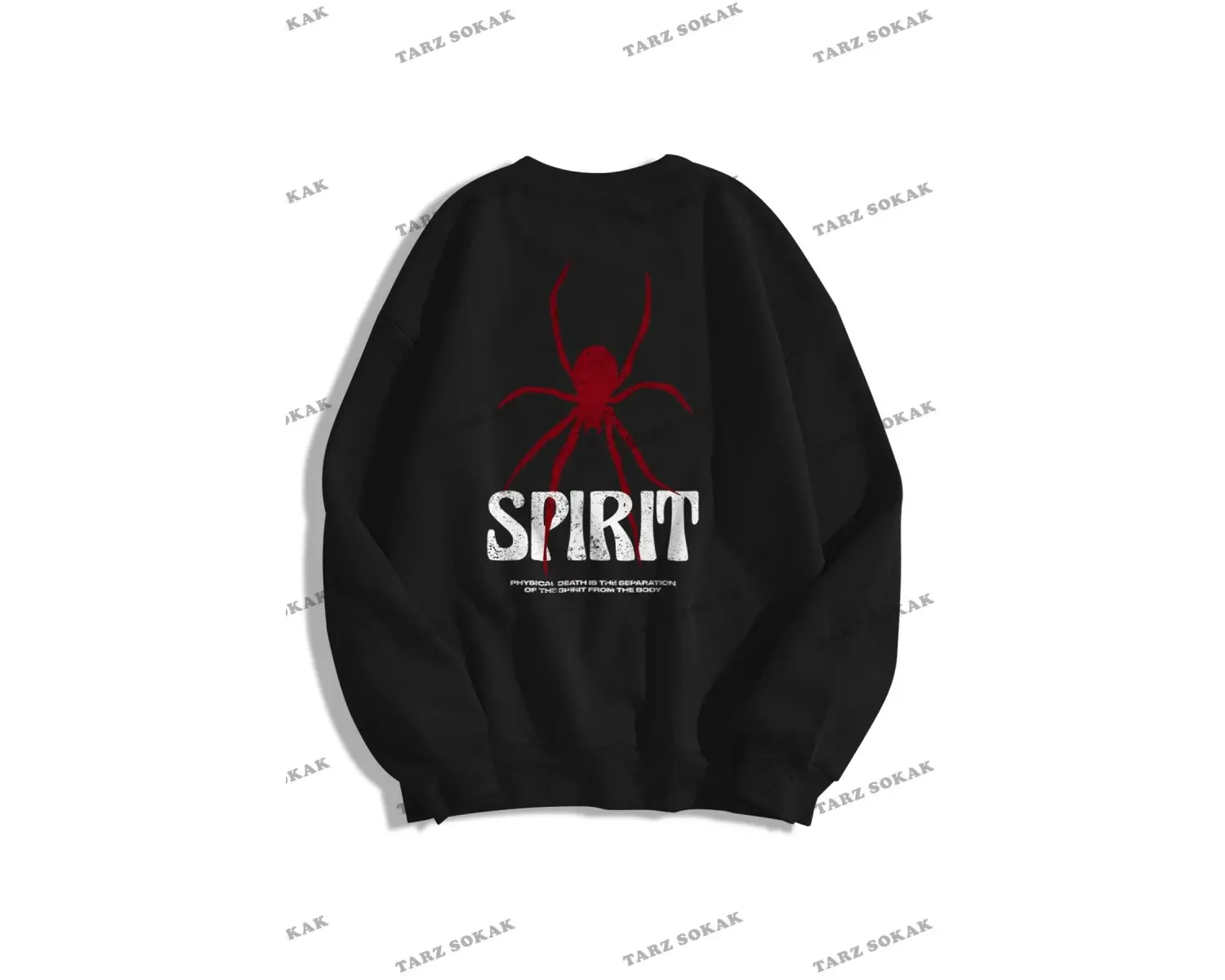 Y2K Unisex Spirit Bisiklet Yaka Sweatshirt KOD 1838 Beyaz