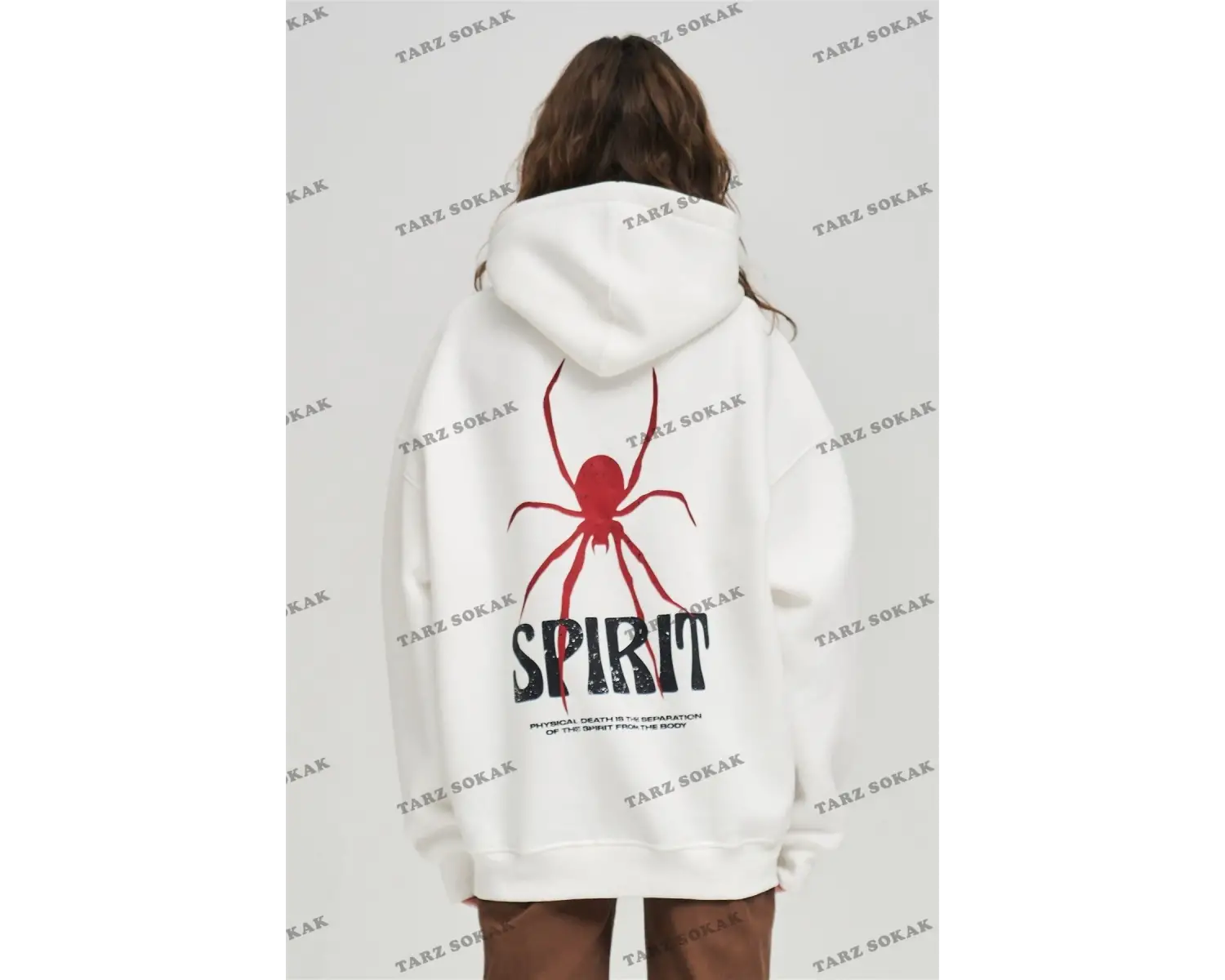 Y2K Unisex Spirit Sweatshirt Hoodie KOD 1917 Beyaz